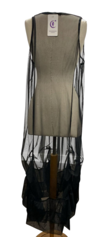 Jurk voile zwart met ophaaltjes
