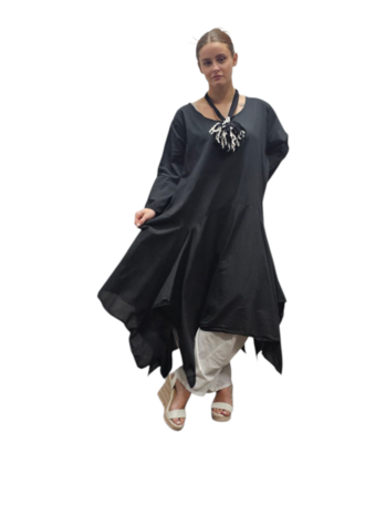 Jurk- lange tuniek zwart 100% cotton
