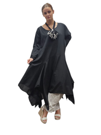 Jurk- lange tuniek zwart 100% cotton