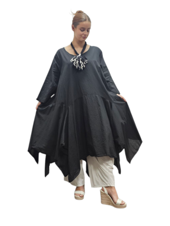 Jurk- lange tuniek zwart 100% cotton