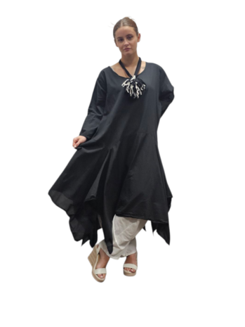 Jurk- lange tuniek zwart 100% cotton