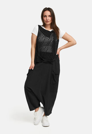 Kekoo asymmetrische top gebreid zwart