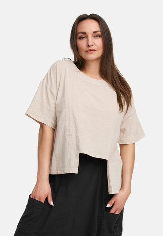 Kekoo asymmetrische tuniek  'Dune' beige