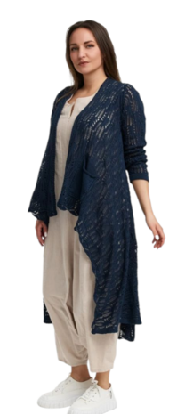 Kekoo lang vest donkerblauw