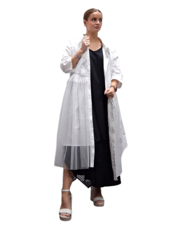 Blouse-wit-met gedeeltelijke plooi inzet