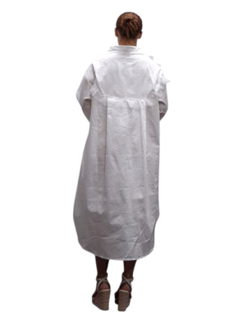 Blouse-wit-met gedeeltelijke plooi inzet