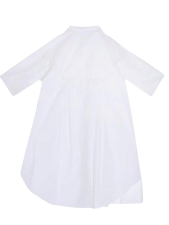 Blouse-wit-met gedeeltelijke plooi inzet