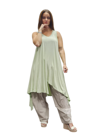 Tuniek mintgroen asymmetrisch