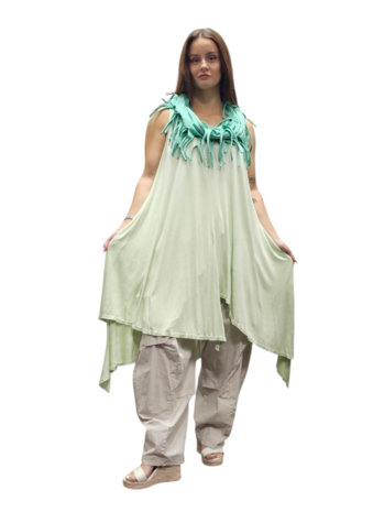 Tuniek mintgroen asymmetrisch