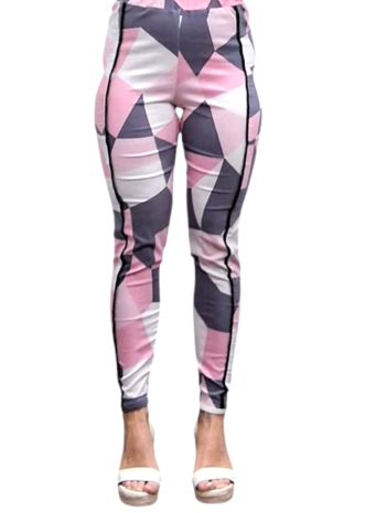  Legging roze/wit/grijs legging zakken, Kekoo