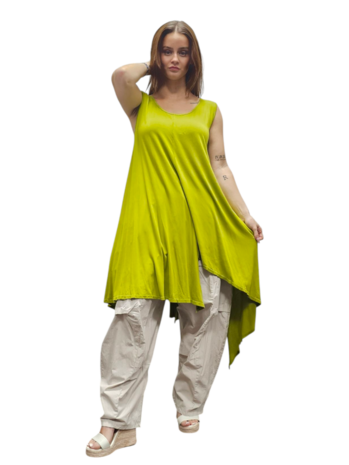Tuniek  limegroen asymmetrisch