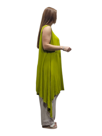 Tuniek  limegroen asymmetrisch