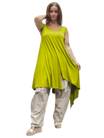 Tuniek  limegroen asymmetrisch