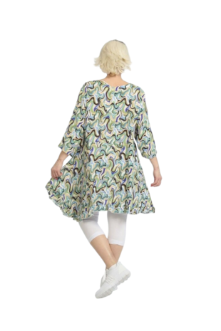 Lang, licht viscose jasje-vest Penny veelkleurig/groen-turquoise