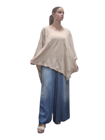 Shirt zand A-lijn asymmetrisch