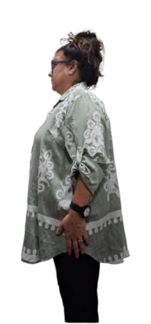 Blouse La Bass groen print