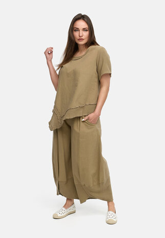 Kekoo broek 'Lino'- Taupe-Khaki