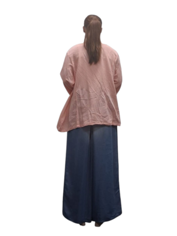 Shirt -tuniek -abrikoos -100% cotton A-lijn
