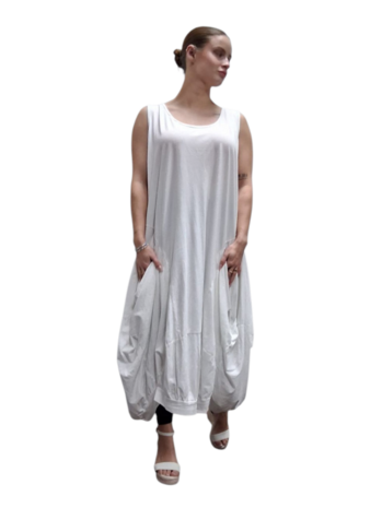 Tricot ballonjurk wit