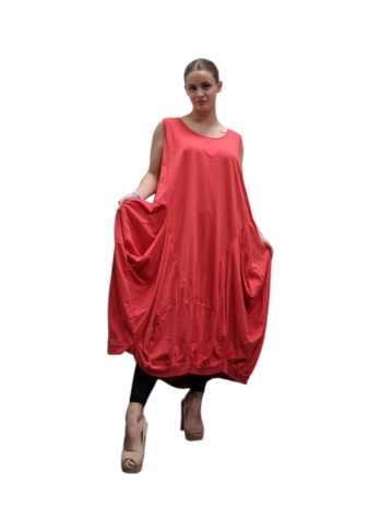 Tricot ballonjurk rood