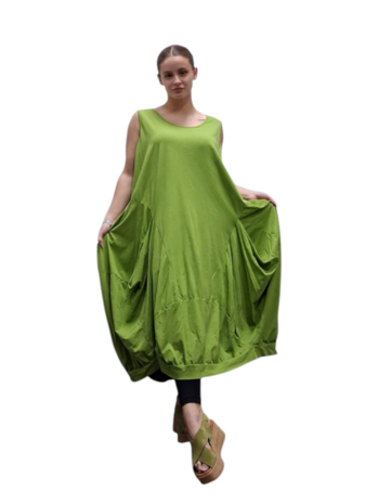 Tricot ballonjurk lime groen