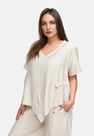 Kekoo asymmetrische tuniek Ibiza champagne