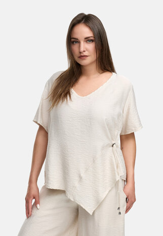 Kekoo asymmetrische tuniek Ibiza champagne