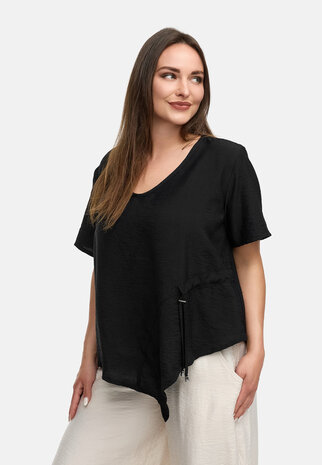 Kekoo asymmetrische tuniek Ibiza zwart