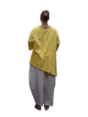 Shirt geel A-lijn asymmetrisch