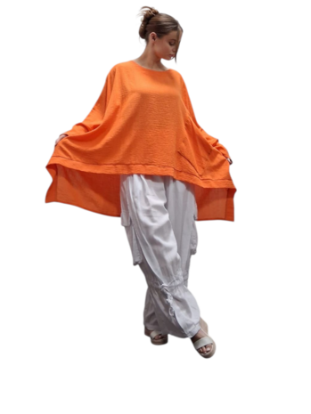 Wijde tuniek/shirt Marcy neonoranje