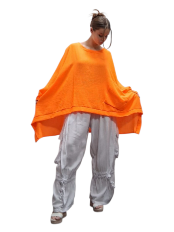 Wijde tuniek/shirt Marcy neonoranje