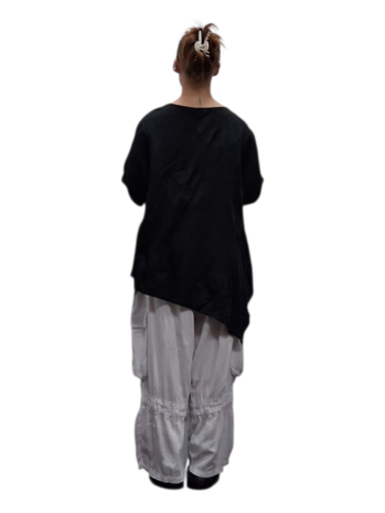 Shirt zwart  A-lijn asymmetrisch