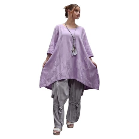 lange tuniek lila 100% katoen