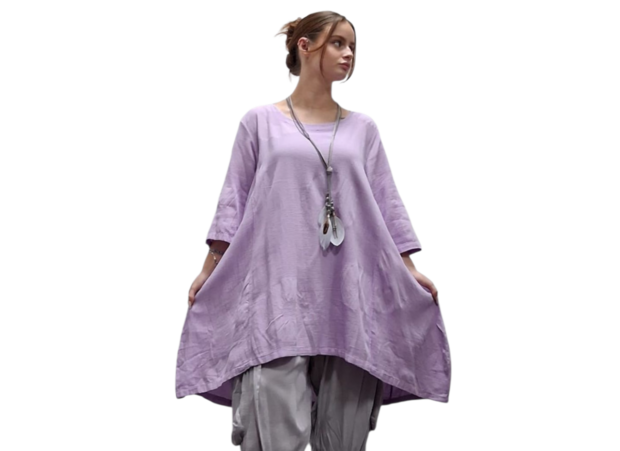 lange tuniek lila 100% katoen