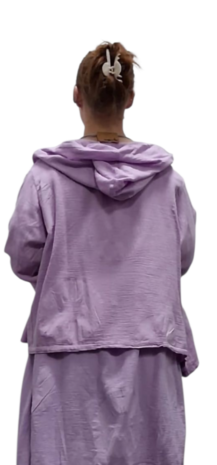 Jasje lila A-lijn met capuchon