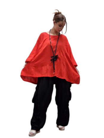 Shirt-rood-A-lijn-100-cotton