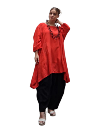 lange tuniek rood 100% katoen