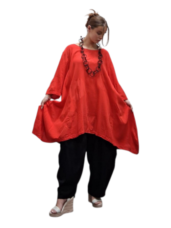lange tuniek rood 100% katoen
