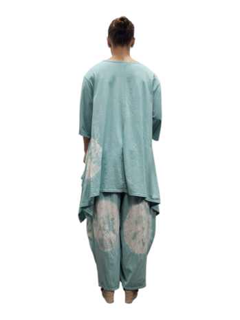 Tuniek A-lijn batikprint mintgroen