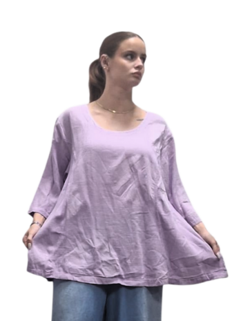 Shirt-lila-A-lijn-100-cotton