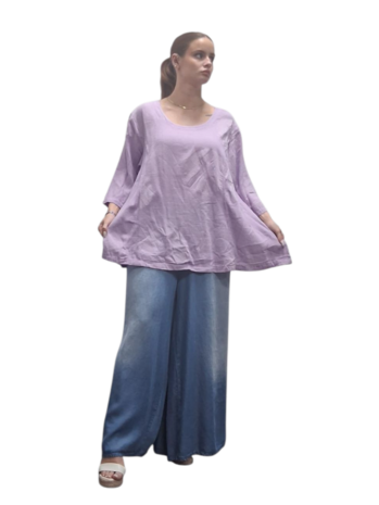 Shirt-lila-A-lijn-100-cotton