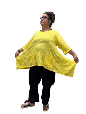 Shirt geel  A-lijn 100% cotton