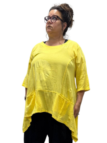 Shirt geel  A-lijn 100% cotton