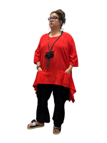 Shirt-A-lijn-100%-cotton rood