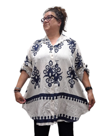 Blouse La Bass wit print