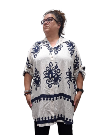 Blouse La Bass wit print