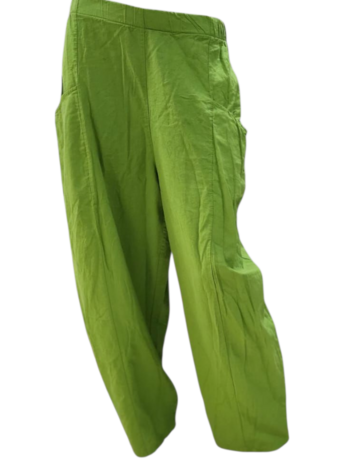 Wijde-broek-groen met-zakken-linnen met katoen