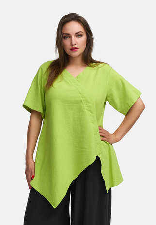 Kekoo linnen asymmetrische tuniek Venti groen