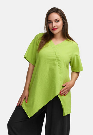 Kekoo linnen asymmetrische tuniek Venti groen