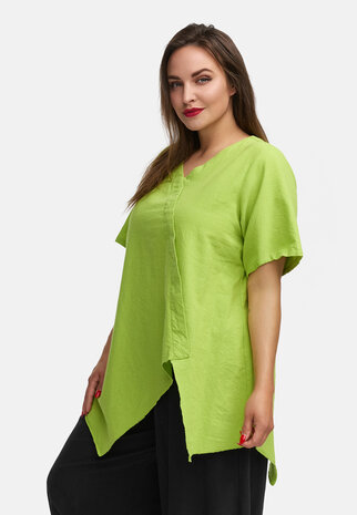 Kekoo linnen asymmetrische tuniek Venti groen